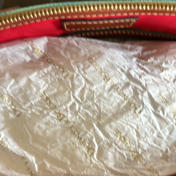 NWT Rare Aqua Dooney zip satchel or shoulder bag - Picture 8 of 9